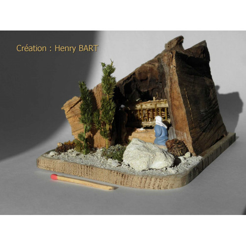 Crèche De Noël En Bois - 16 Pièces (étable, Personnages, Animaux) - Dimensions étables : ~23x15x11 Cm